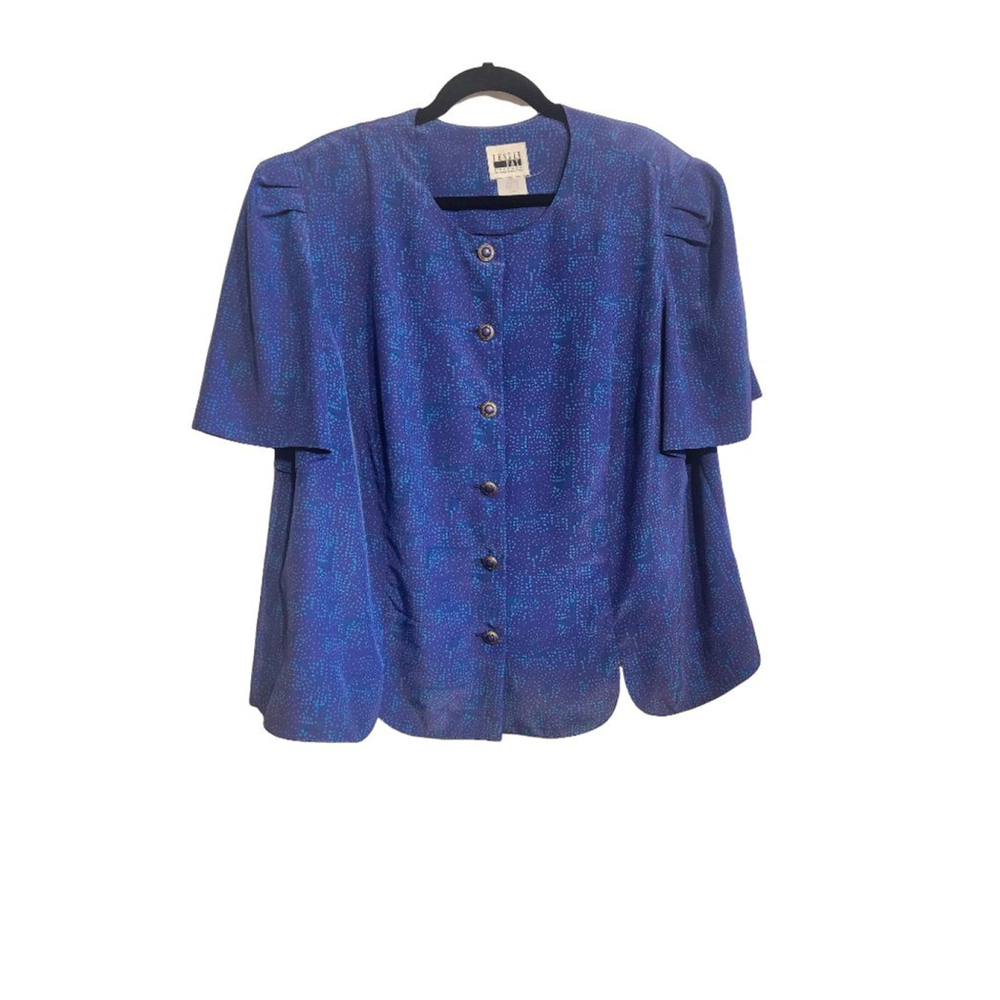 Vintage Leslie Fay Size 22W Petite Shortsleeve Button Down